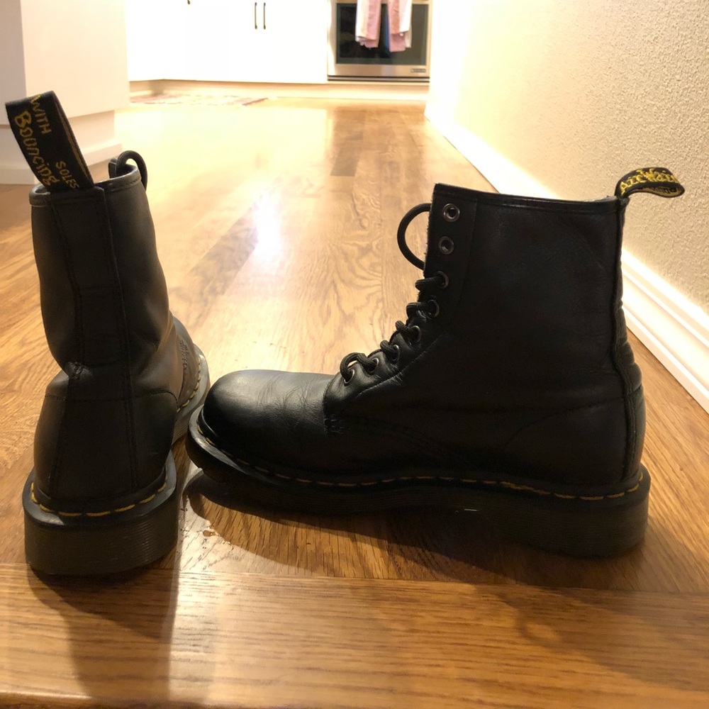 Matte black doc martens